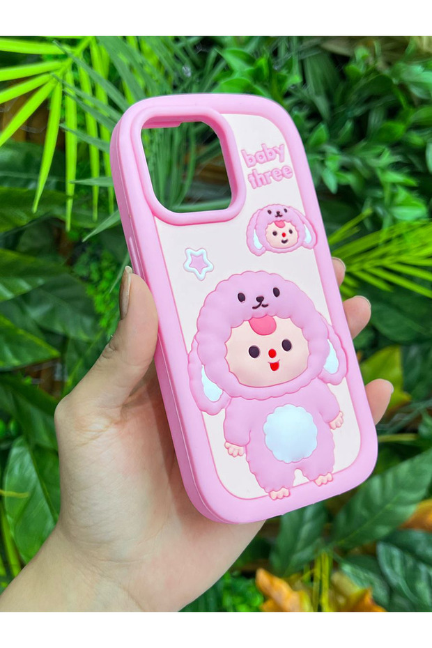 Luxury Phone Case with Shock Absorbing Soft Textured 3D Sheep Pattern Compatible with iPhone 15 14 and 13 (3 Models) - 2