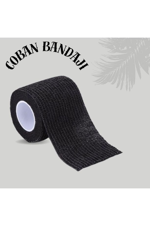 Siyah Renk Koban Bandajı Elastik Kendinden Yapışkanlı Koban Bandajı Yüksek Kalite ( 5 Cm*4,5m ) - 1