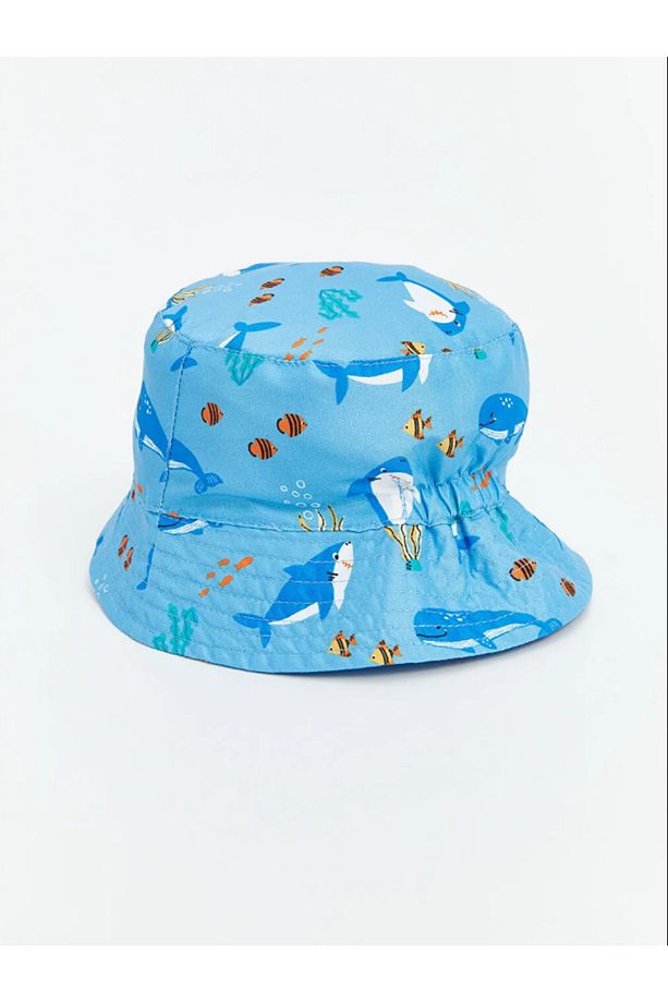 LCW baby Mavi Baskılı Erkek Bebek Bucket Şapka - 2