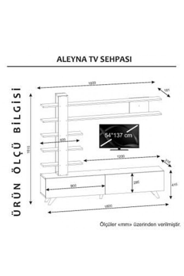 طاولة تلفاز لون ابيض Aleyna - 4
