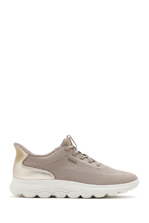 Kadın Bej Spherica Plus Bağcıklı Kalın Tabanlı Kumaş Sneaker D557MA06KBNCH62L - 1