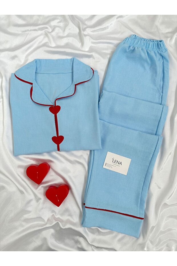 Lena My Heart Is With You Short Sleeve Woven Pajama Set