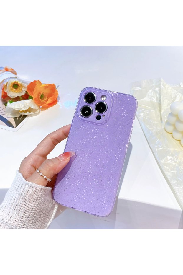 Apple iPhone 16 Pro Max Case Non-Smudging Glitter-Coated Shiny Durable Silicone
