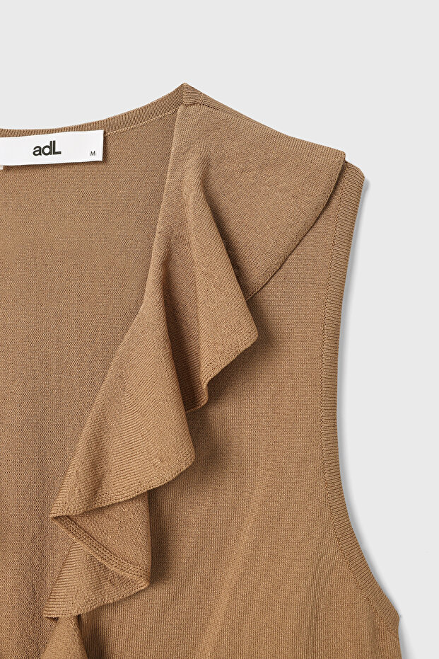 Volanlı Triko Bluz - 7