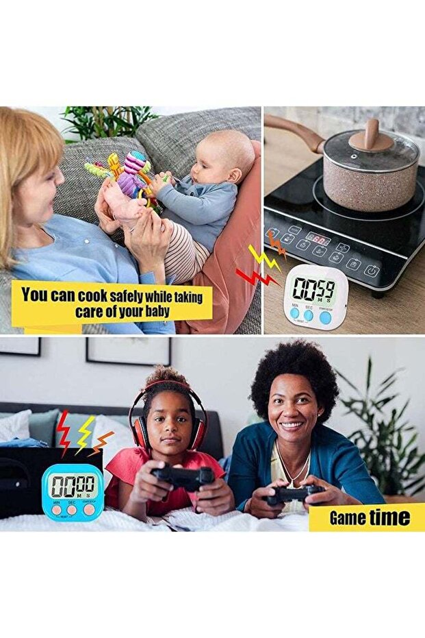 4-Piece Multi-Function Electronic Timer, Learning Management, Suitable for Kitchen - 5