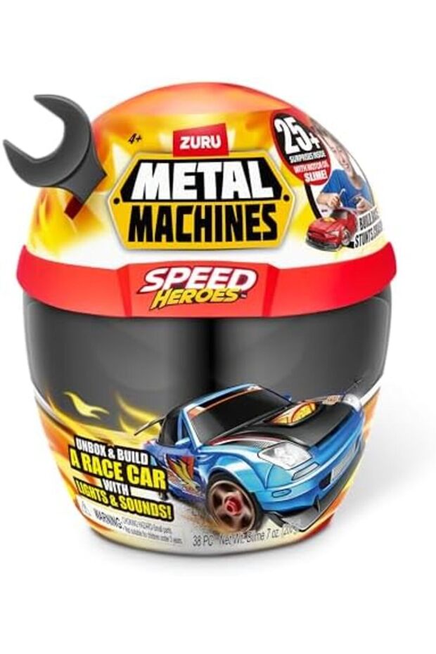 Zuru Metal Machines Machines-Speed Heroes Series 1 Helmet PLAYSET Black - 8