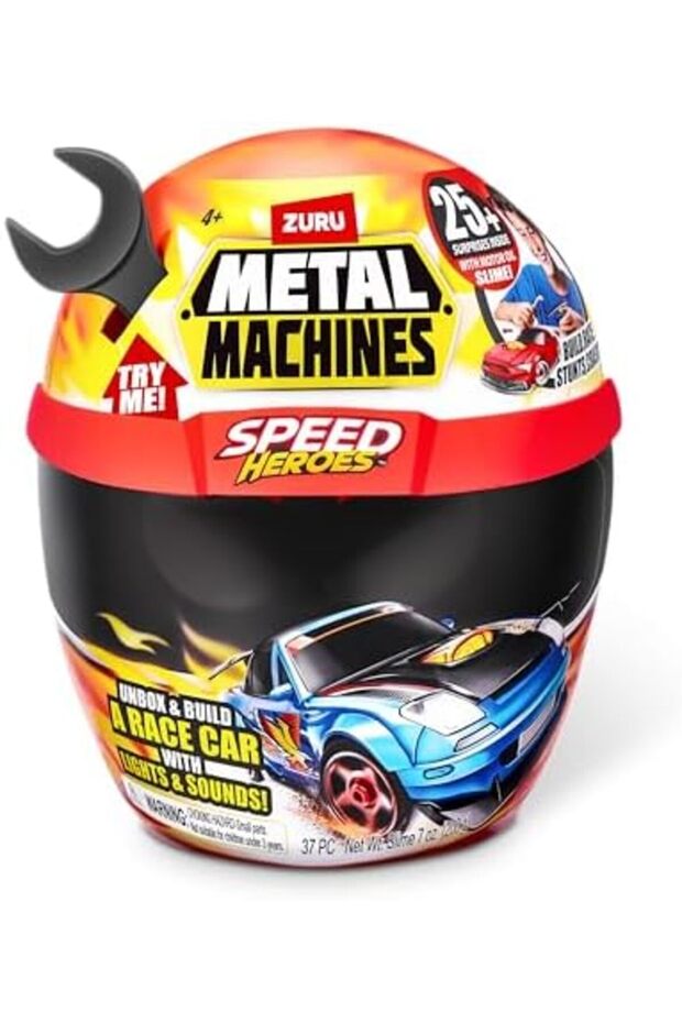 Zuru Metal Machines Machines-Speed Heroes Series 1 Helmet PLAYSET Black - 4