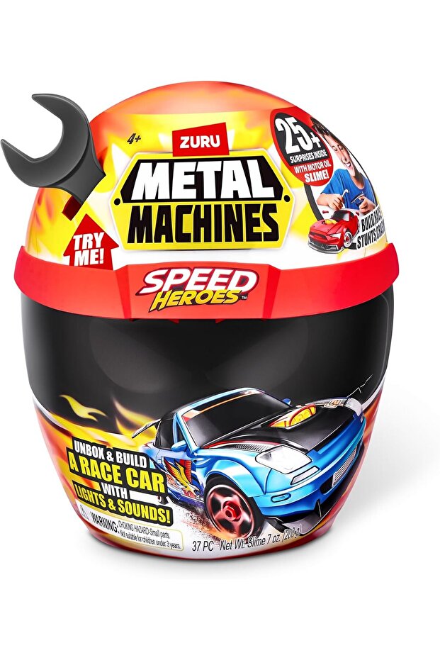 Zuru Metal Machines Machines-Speed Heroes Series 1 Helmet PLAYSET Black - 3