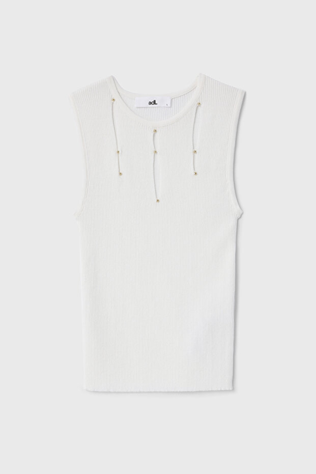 Damla Detaylı Triko Bluz - 6