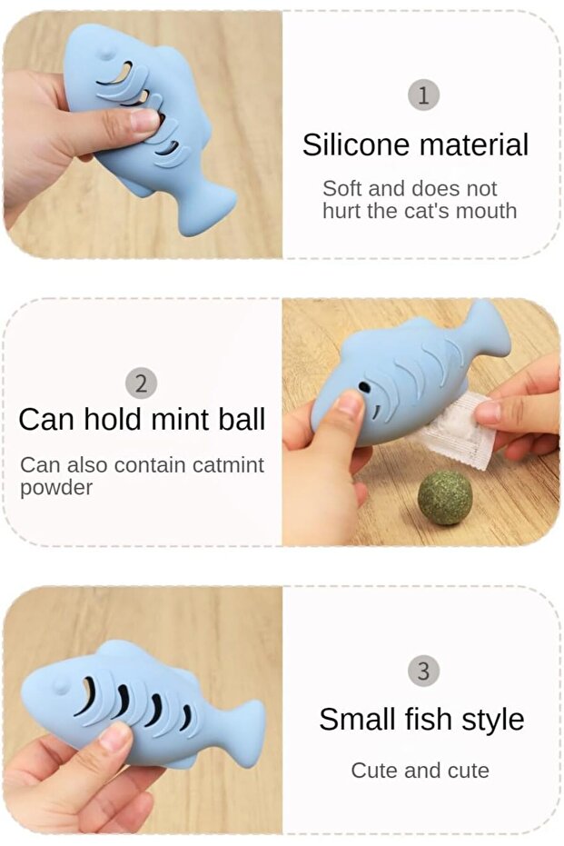 Catnip chew-resistant cat toy, 3-piece set, food can be leaked on both - 7