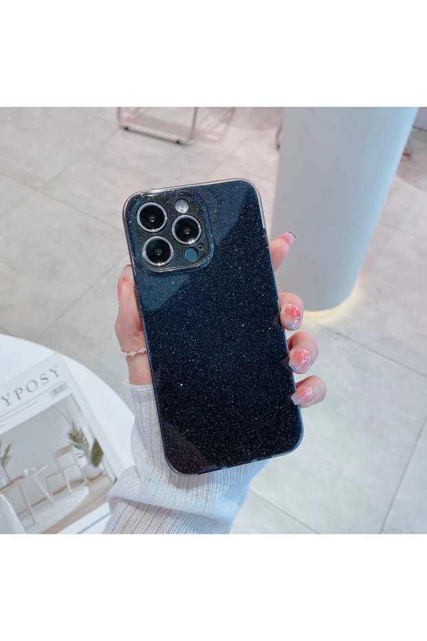 Apple iPhone 16 Pro Case Non-Smudging Glitter-Coated Shiny Durable Silicone