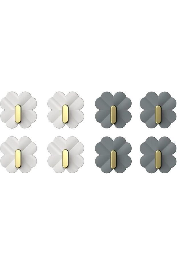 Self Adhesive Wall Hooks,No Damage Decorative Sticky Hooks for Keys,Towels and Bags,Pack of 8