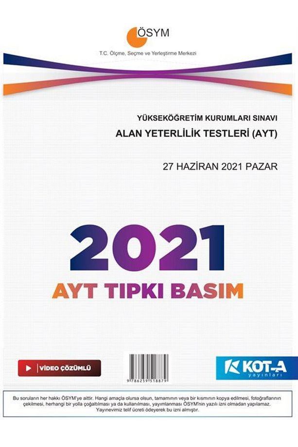2021 AYT Çıkmış Sorular (Tıpkı Basım-Kapaksız Fasikül) - 1