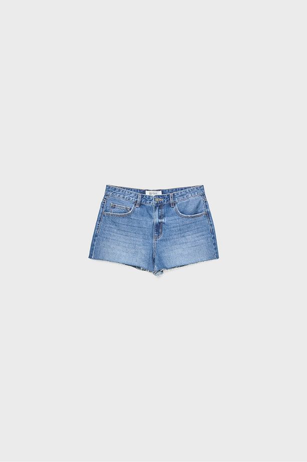 Düşük Bel Denim Şort - 5