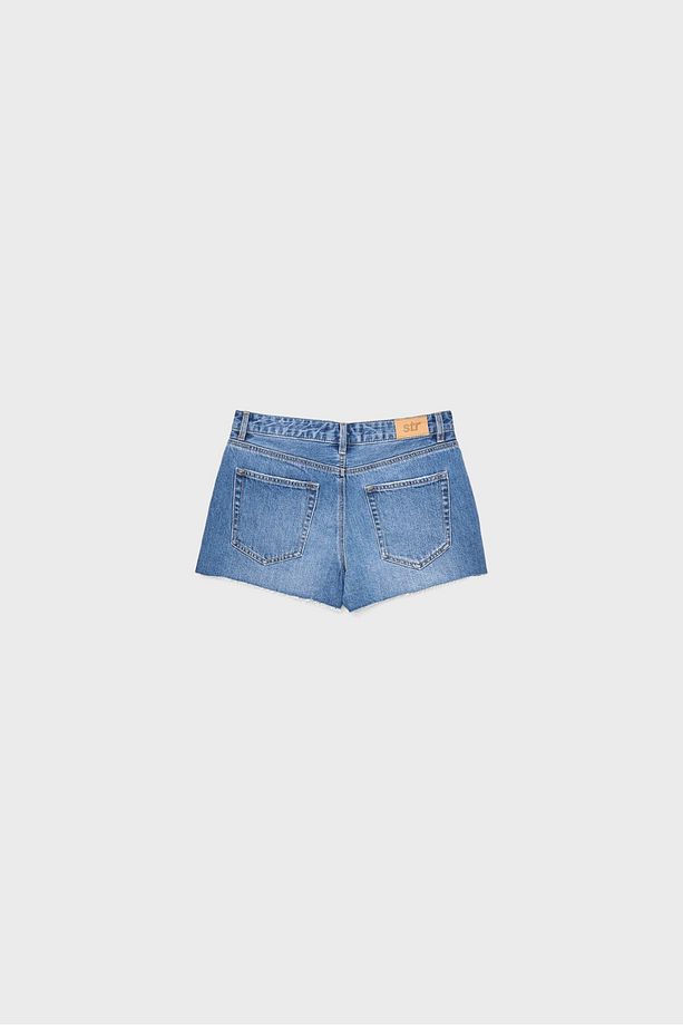 Düşük Bel Denim Şort - 6