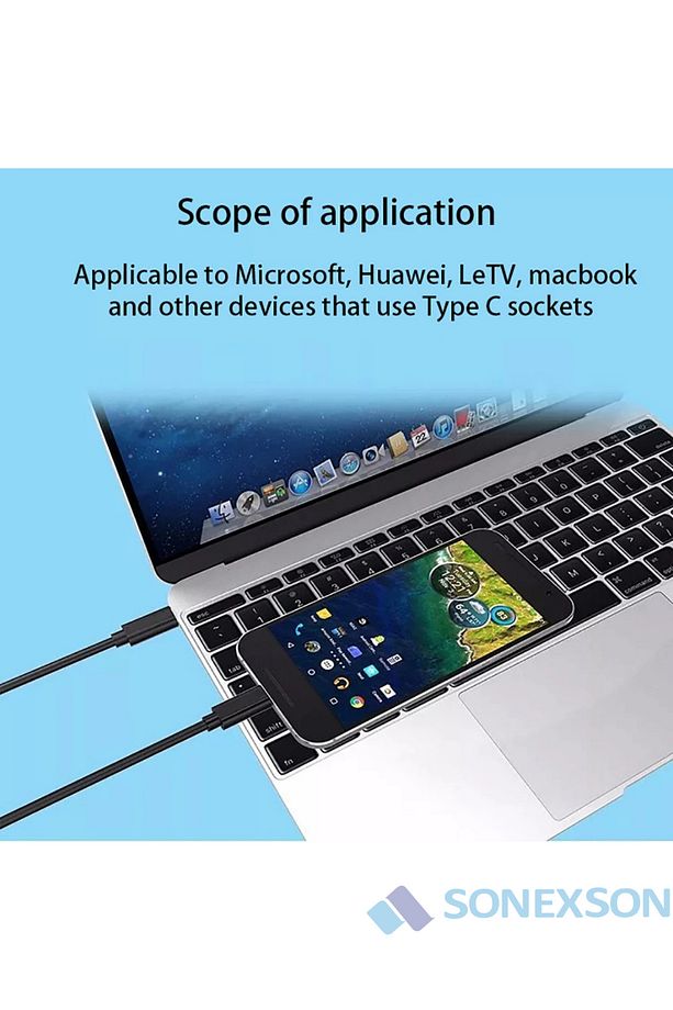 Samsung Oppo Reeder Huawei Için Örgülü Type C To Type C Hızlı Şarj Kablosu Siyah 1,2m - 6