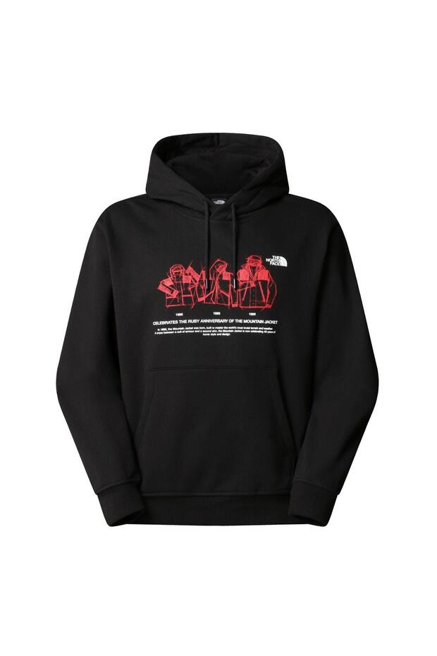 U Mnt Anniversary Relaxed Crew Hooded Sweatshirt Nf0A8Dn7Jk31 Black-L