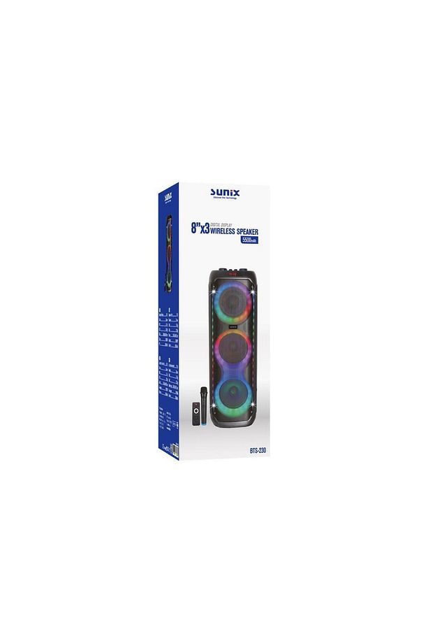 5500 Mah 8"x3 Uzaktan Kumanda Ve Mikrofonlu Bluetooth Hoparlör Bts-230 - 2