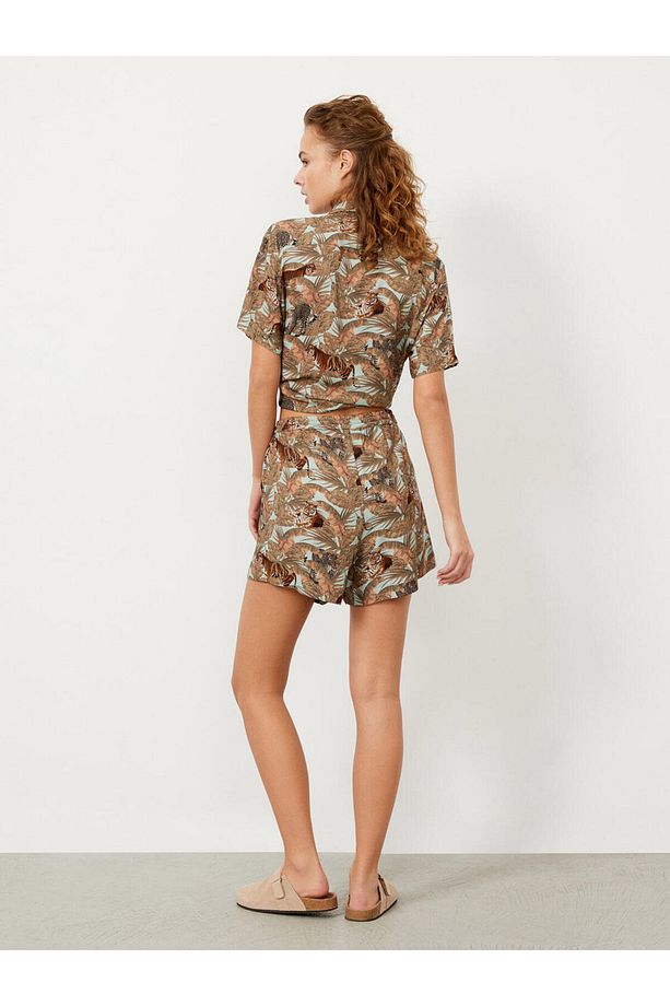 Kadın Yeşil Oversize Şort - 4