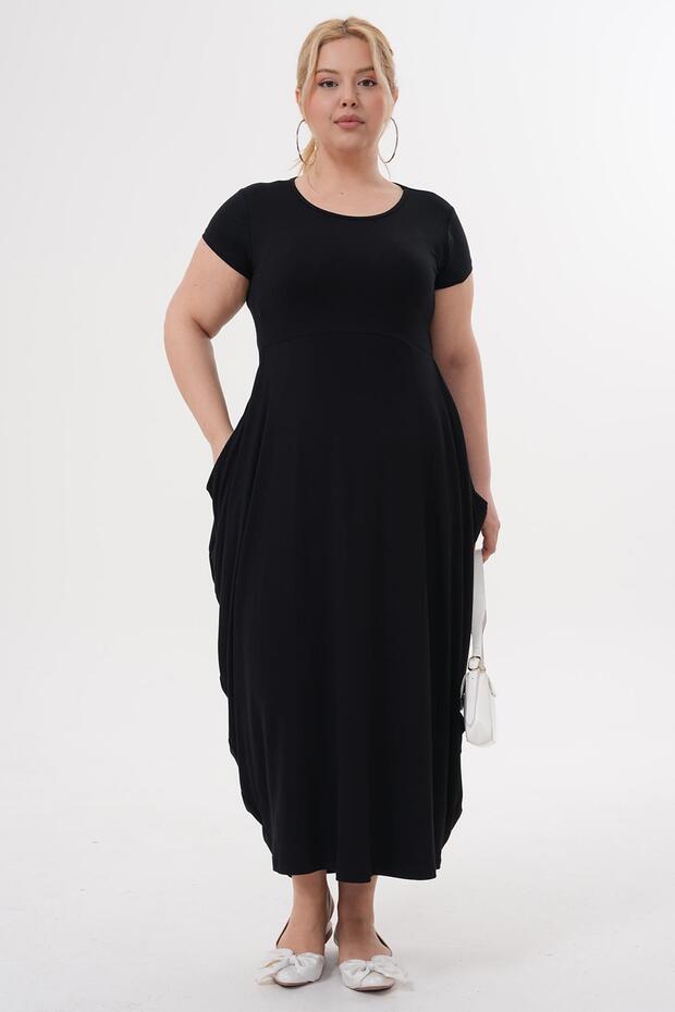 فستان أساسي بجيوب مقاس كبير - 2