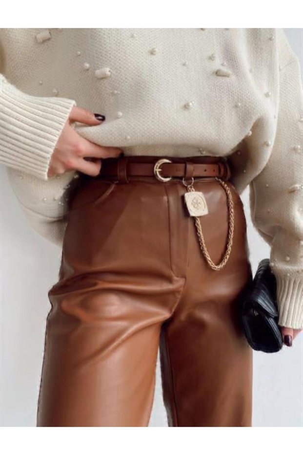 Women's Trouser Belt with Chain Medallion Detail, Jacket Belt, Dress Belt, Shirt Belt