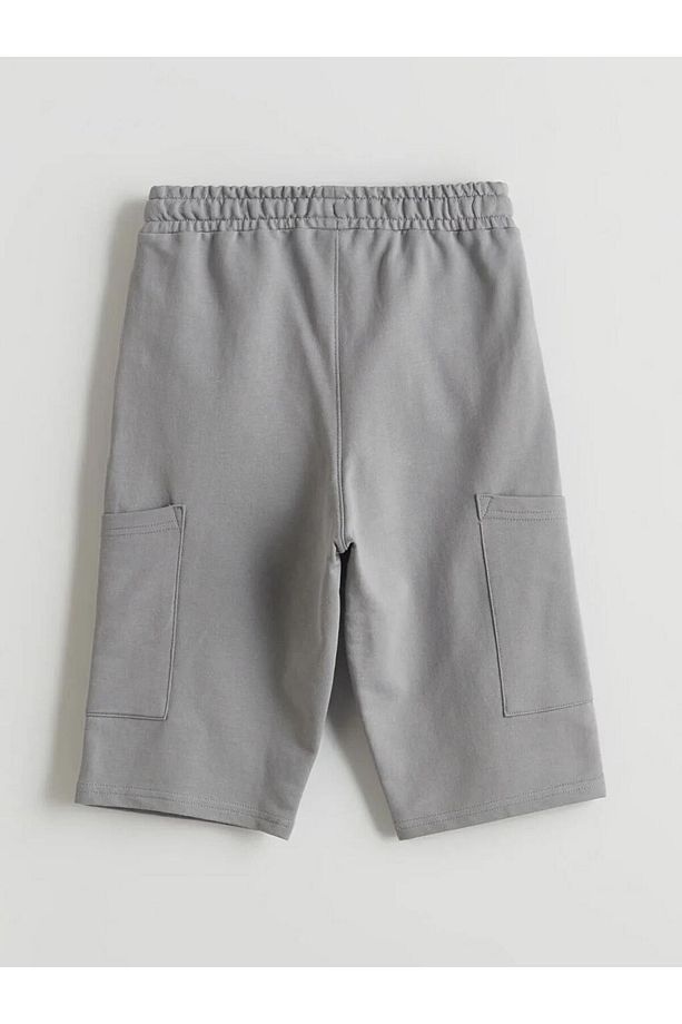 LCW Kids Gri Beli Lastikli Basic Erkek Çocuk Kargo Şort - 3