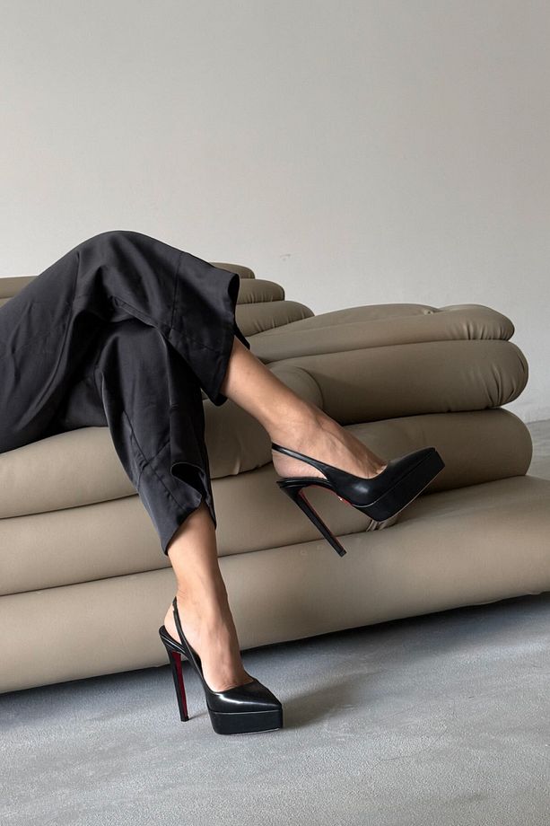 Flex Siyah Mat Platformlu Elegance Platform Topuklu Ayakkabı - 7