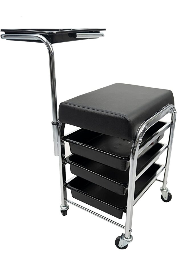 Rolling Cart Professional Manicure Pedicure Carriage Rolling Stool with Drawers