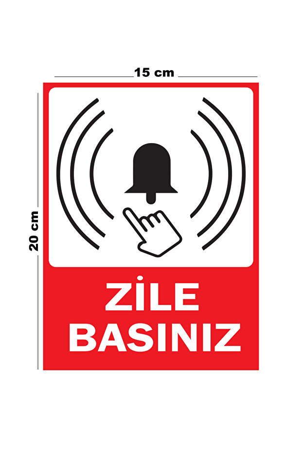 Press the Metal Bell 15cm X 20cm Warning Sign Directional Sign