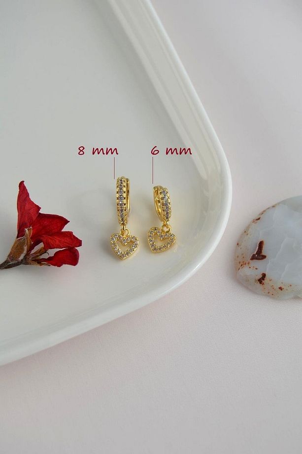 2 Adet Zirkon Kalpli Halka Piercing Tragus Helix Forward Kıkırdak Lob Daith (1 Adet 6 mm 1 Adet 8 mm - 5