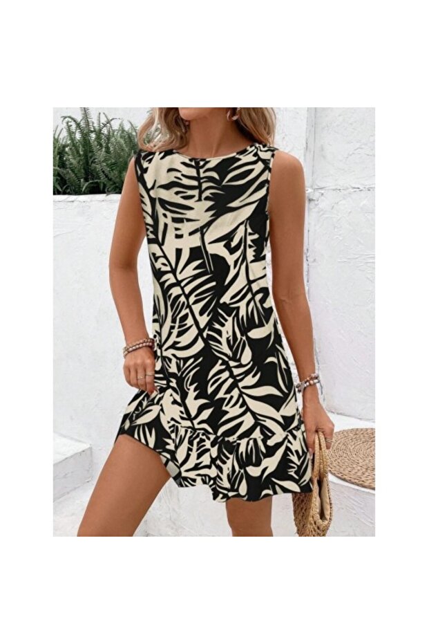 Rochie Sofia cu mâneci zero, cu decolteu, cu volane - 4