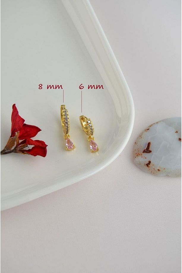 2 Adet Zirkon Kalpli Halka Piercing Tragus Helix Forward Kıkırdak Lob Daith (1 Adet 6 mm 1 Adet 8 mm - 5