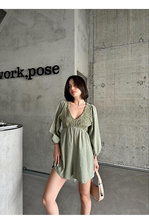 KADIN DANTELLİ ŞORT TULUM - 2