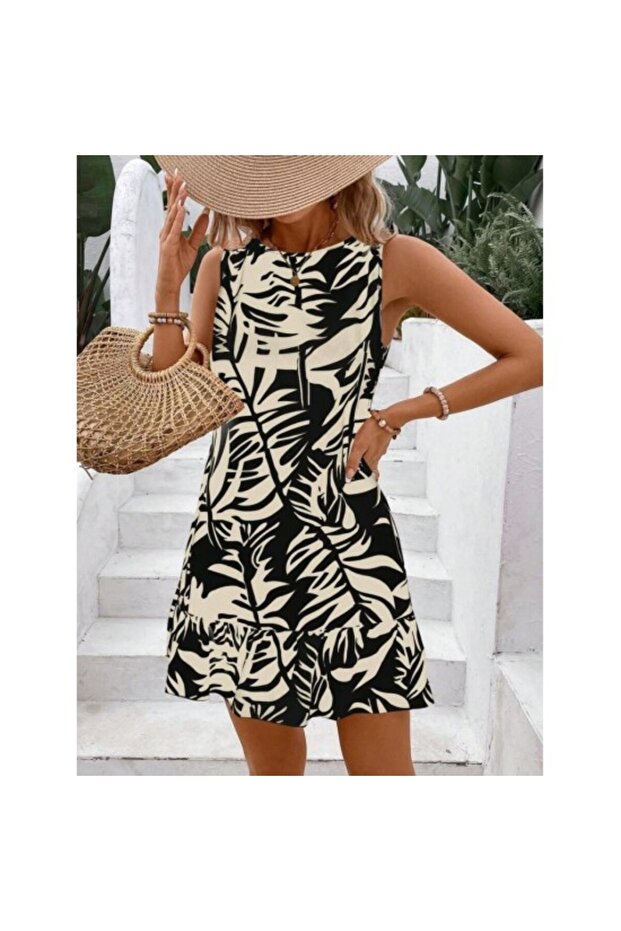 Rochie Sofia cu mâneci zero, cu decolteu, cu volane - 2