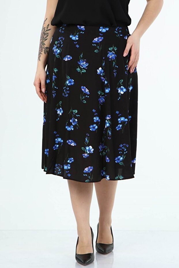 Arka Bel Lastikli Çan Etek - 4