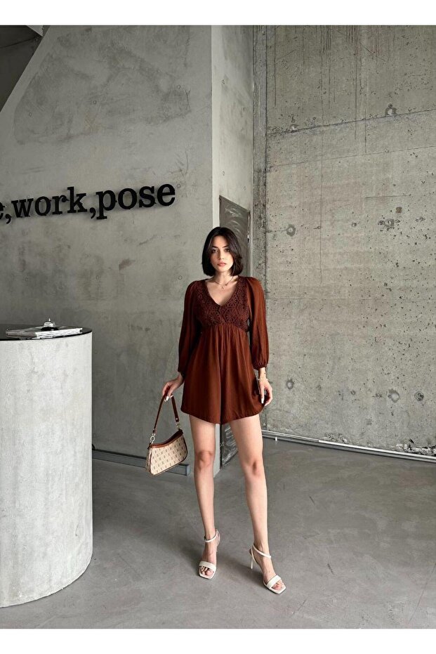 KADIN DANTELLİ ŞORT TULUM - 1