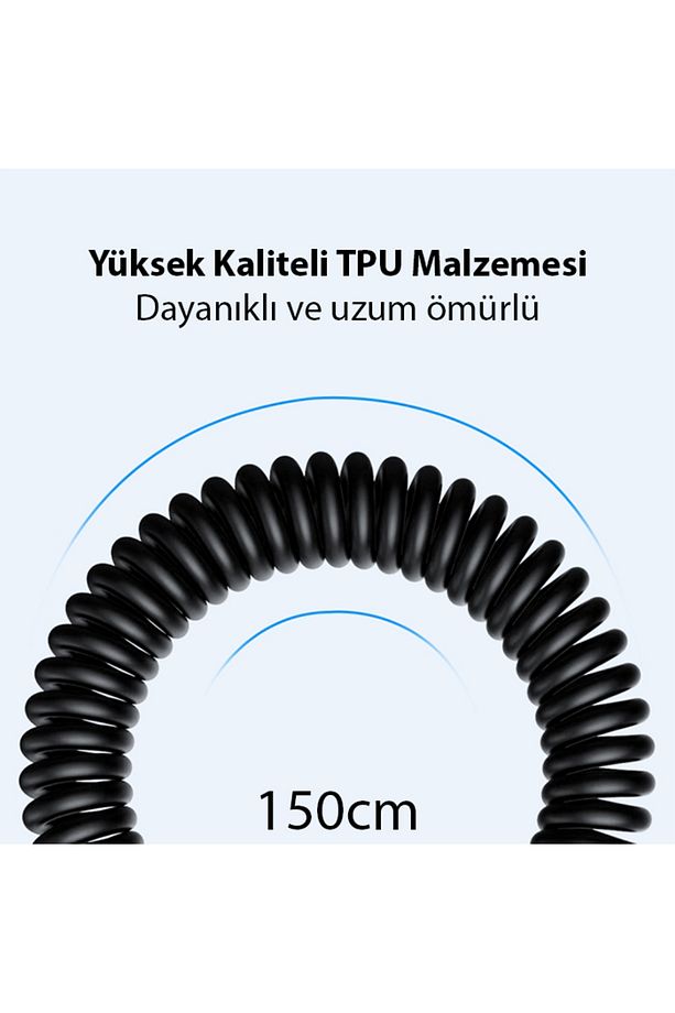 1,5 M Pd 60w Geri Çekilebilir Yaylı Kablo Hızlı Şarj Dirseği Tip-c'den Tip-c'ye Veri Kablosu - 4