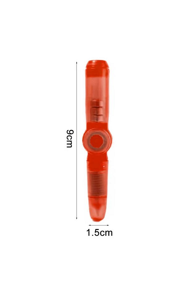 LED Işıklı Stres Giderici Fidget Spinner Kalem - 3'ü 1 Arada Tükenmez Kalem, Dönen Oyuncak - 4