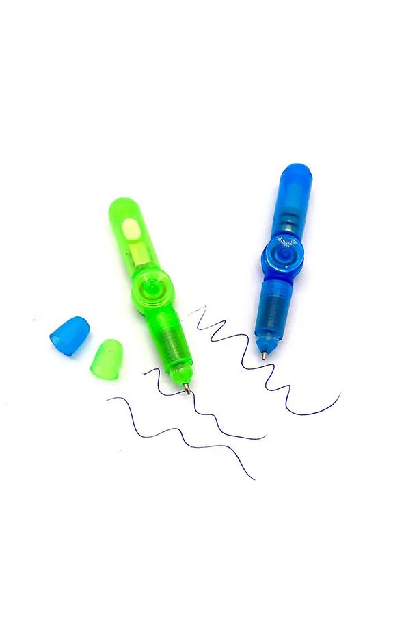 LED Işıklı Stres Giderici Fidget Spinner Kalem - 3'ü 1 Arada Tükenmez Kalem, Dönen Oyuncak - 7
