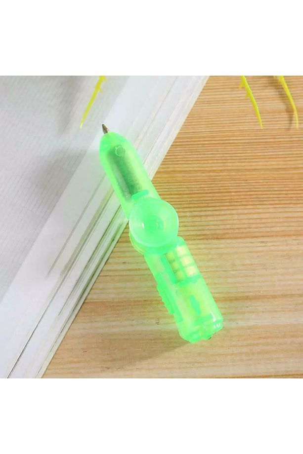 LED Işıklı Stres Giderici Fidget Spinner Kalem - 3'ü 1 Arada Tükenmez Kalem, Dönen Oyuncak - 5