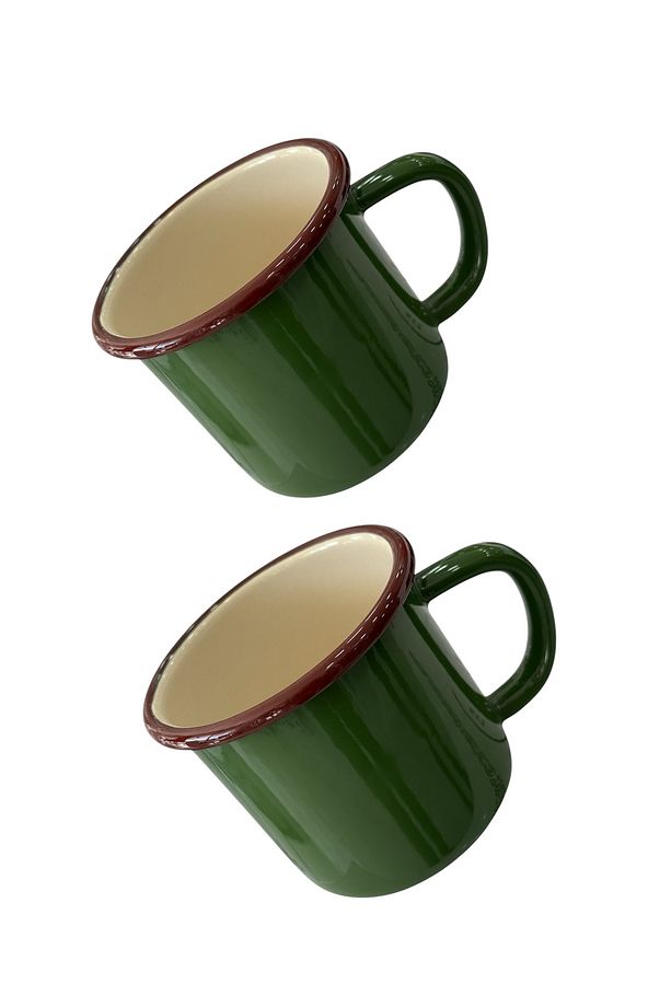 Ebru Metal Emaye 350 ml Kulplu Çay Ve Su Bardağı 2'li - 1