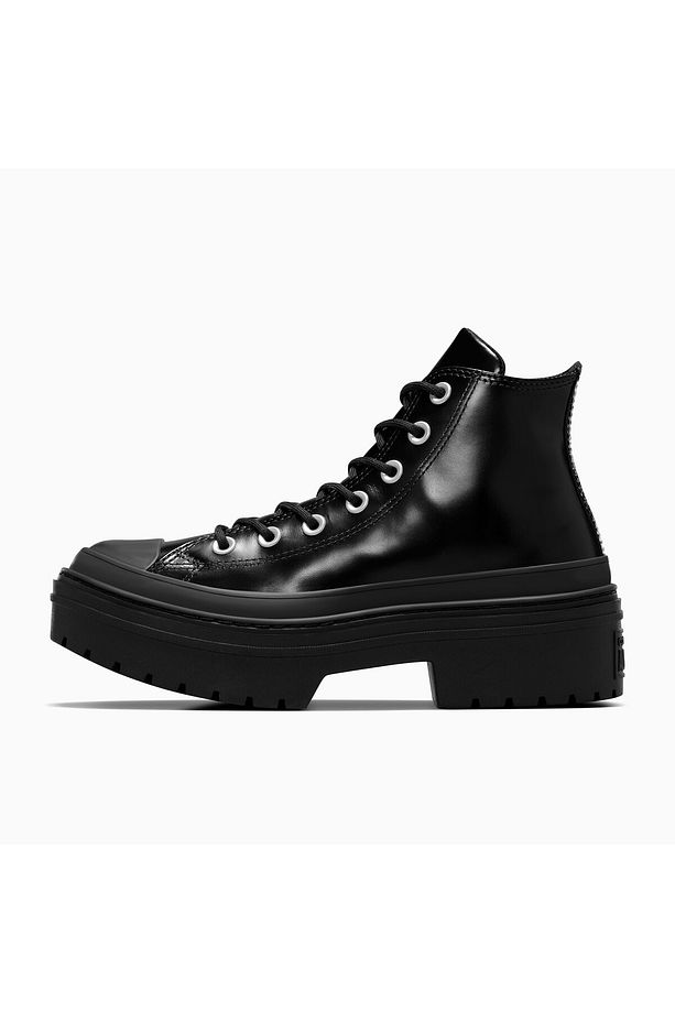 Chuck Taylor All Star Lugged Heel Unisex Siyah Deri Platform Bot - 4