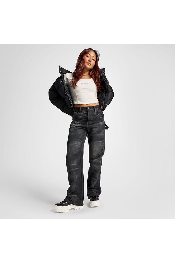 Chuck Taylor All Star Lugged Heel Unisex Siyah Deri Platform Bot - 4