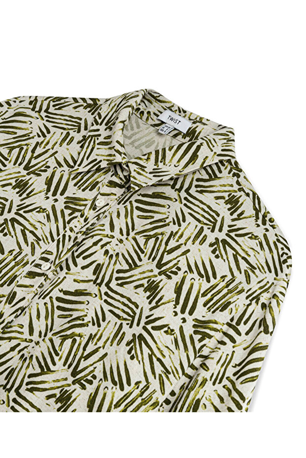 DESENLİ CROP GÖMLEK - 4