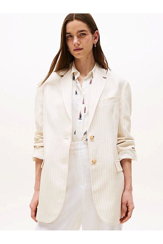 Viscose Linen Relaxed Sb Blazer Women's Blazer Jacket Ww0Ww4616703N
