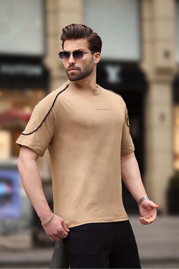 Kapuçino Bisiklet Yaka Basic Tişört E7132 - 3
