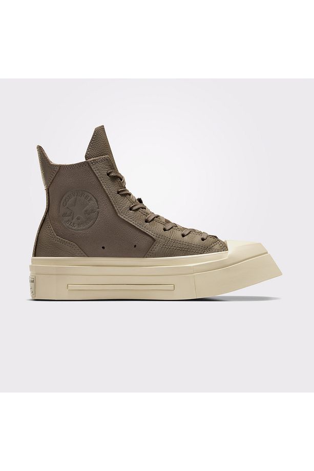 Chuck 70 De Luxe Squared Unisex Haki Deri Platform Sneaker - 1