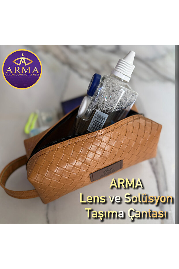 KAHVE LATTE ÖRGÜ DESEN LENS VE SOLÜSYON TAŞIMA ÇANTASI - 4