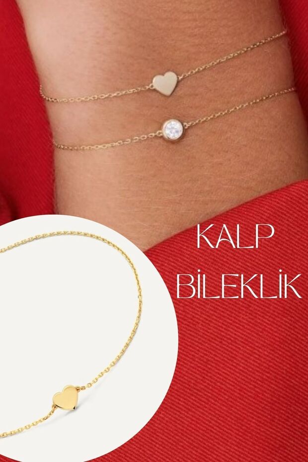 Pullu Kalpli 2'li Altın Set - 7