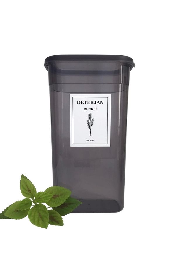 2'li Antrasit Deterjan Kutusu Saklama Kabı 3200 Ml Renkli Ve Beyaz Deterjan Kutusu - 5